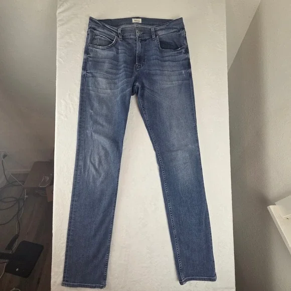 Hudson Blake Slim Straight Mens 32 Blue Jeans NM275ZZKT BNGB Stretch Distressed - Picture 2 of 10